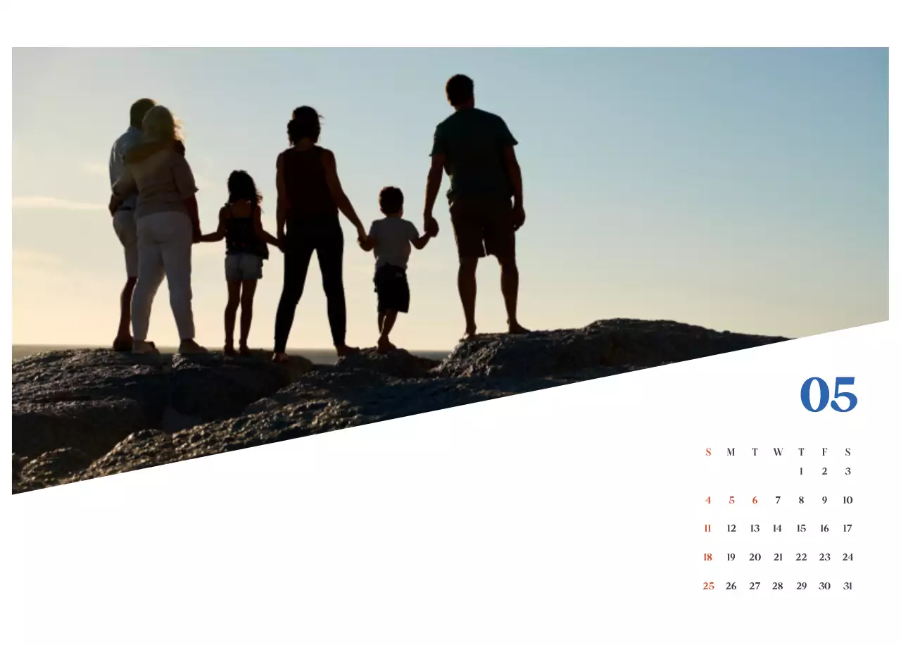 Blauwe moderne ziekenhuiskalender