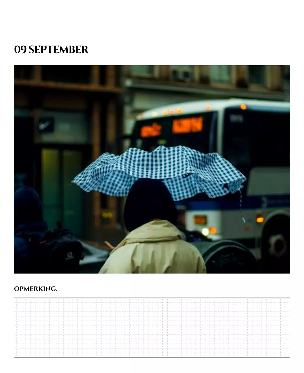 Eenvoudige kalender met zwart-wit emotionele reisfotografie concept