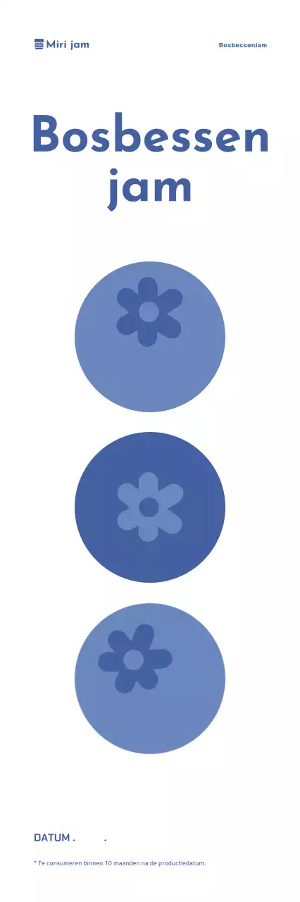 Blauwe minimalistische voedseletiketten