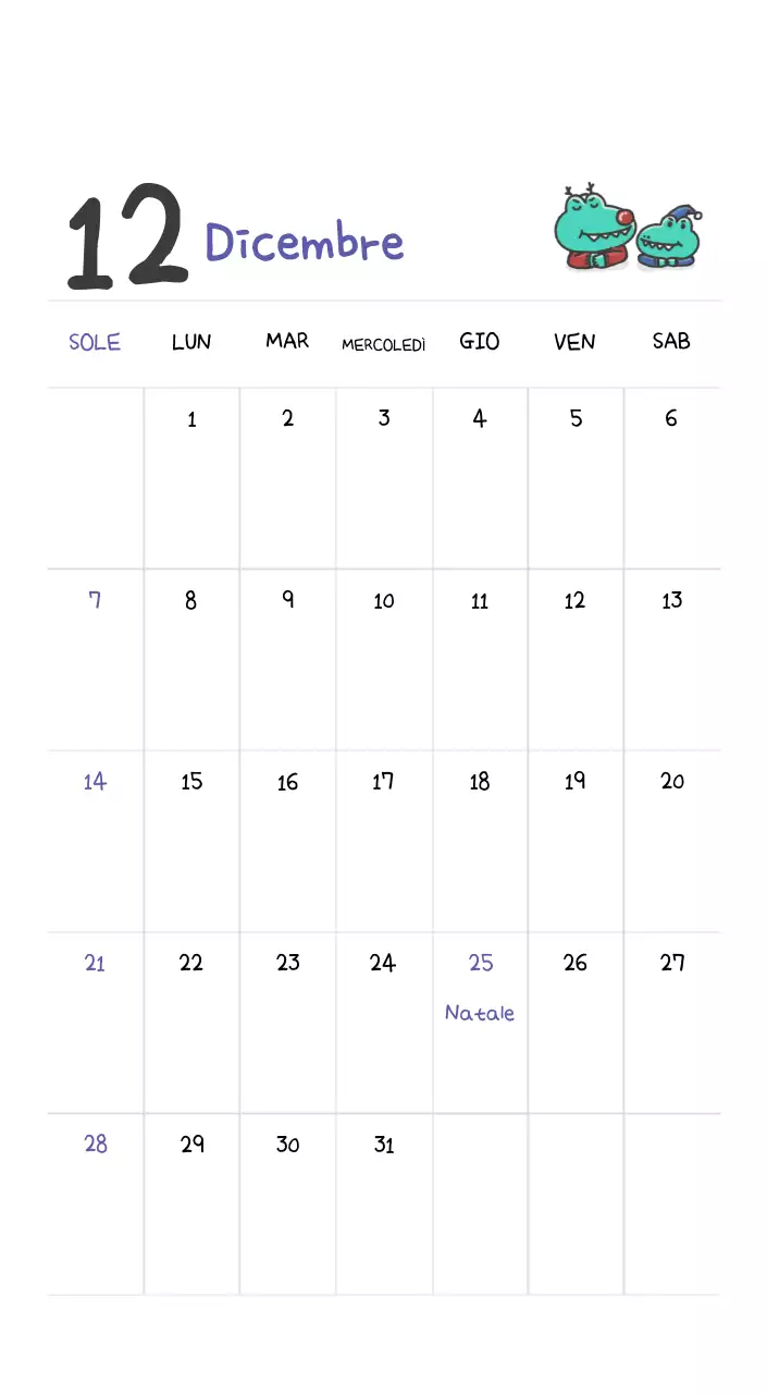 Un calendario con un simpatico concetto di illustrazione di Ago