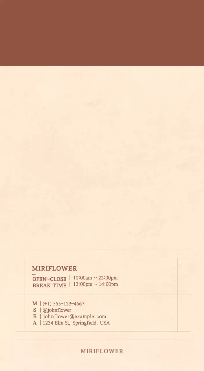 Kalender toko bunga sentimental dengan konsep kertas tenun berwarna coklat muda dan coklat