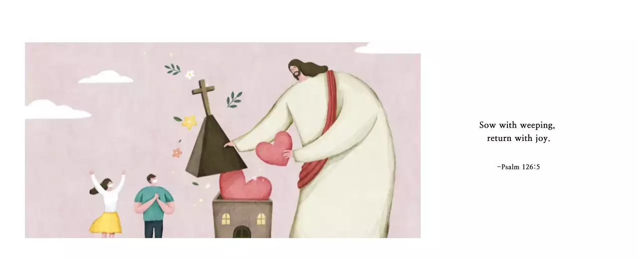 Pastel clean illustration church