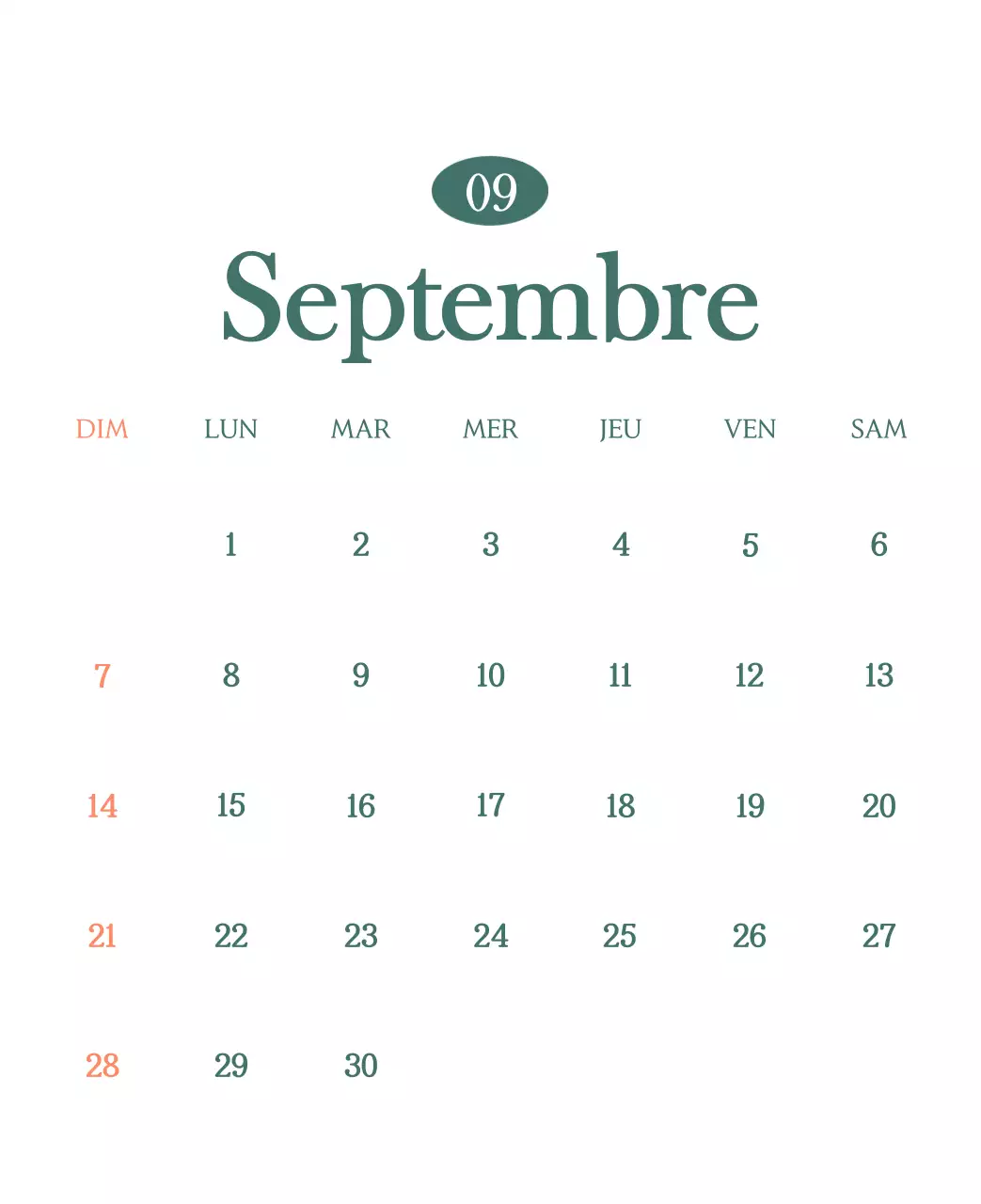 Un calendrier moderne pour les cafés avec des recommandations sur la boisson du mois.