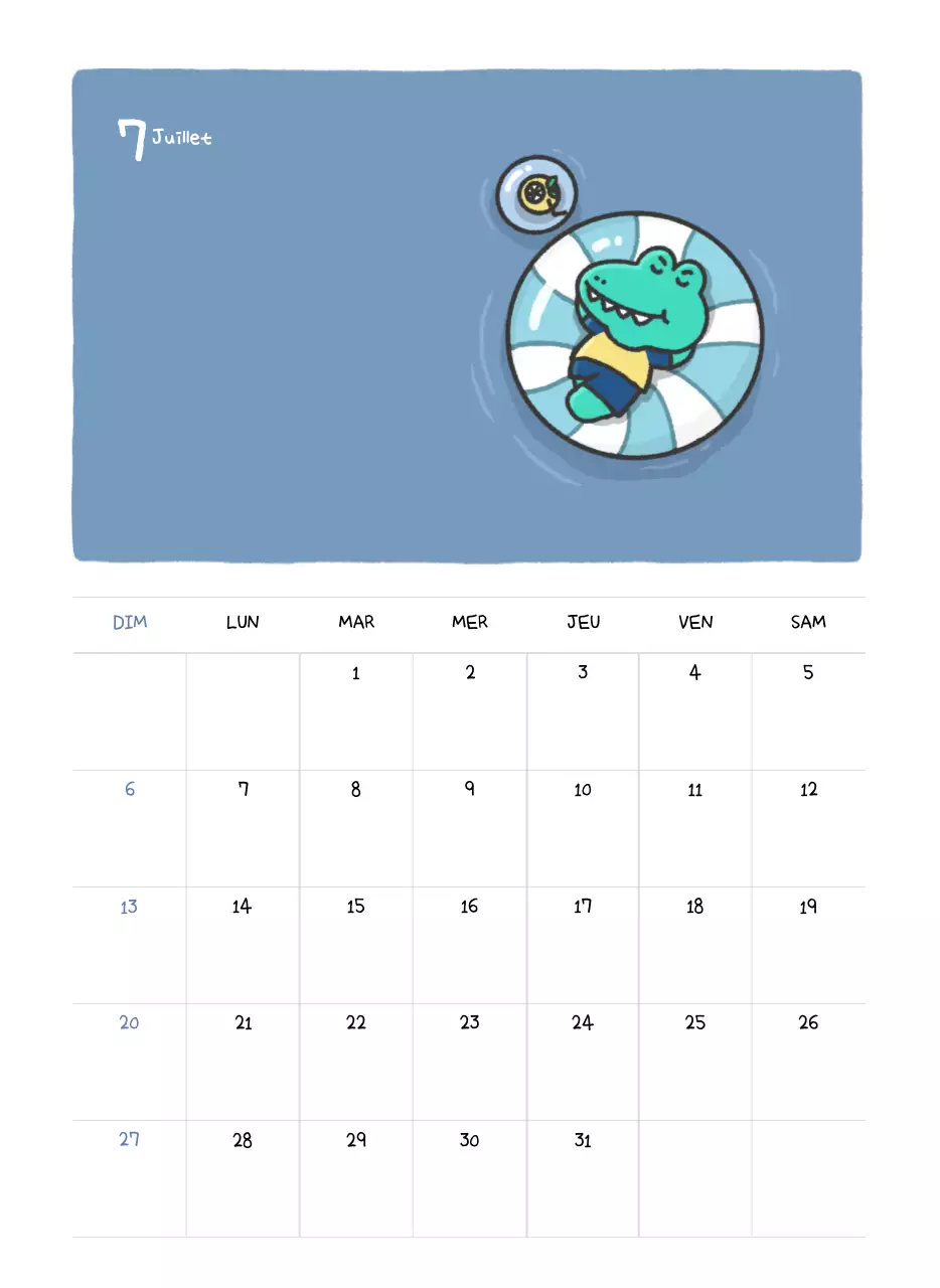 Un calendrier avec un concept d'illustration Ago mignon