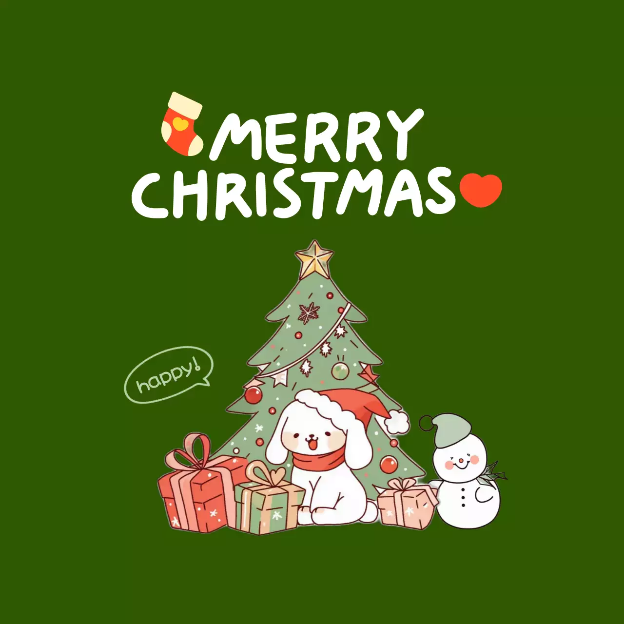 緑 かわいい クリスマス カード