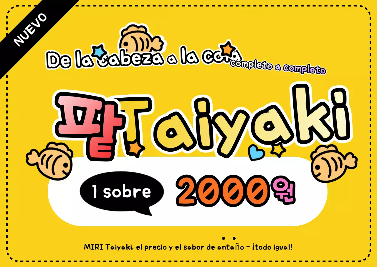 Anuncio de postres kitsch amarillos