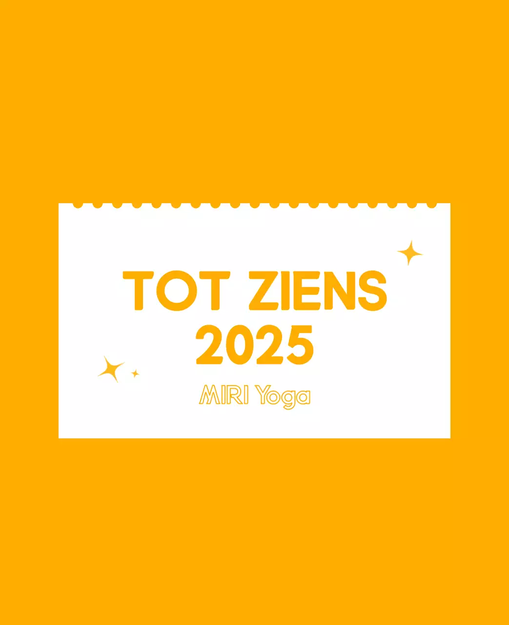 Oranje Minimalistische Yoga Promotiekalender