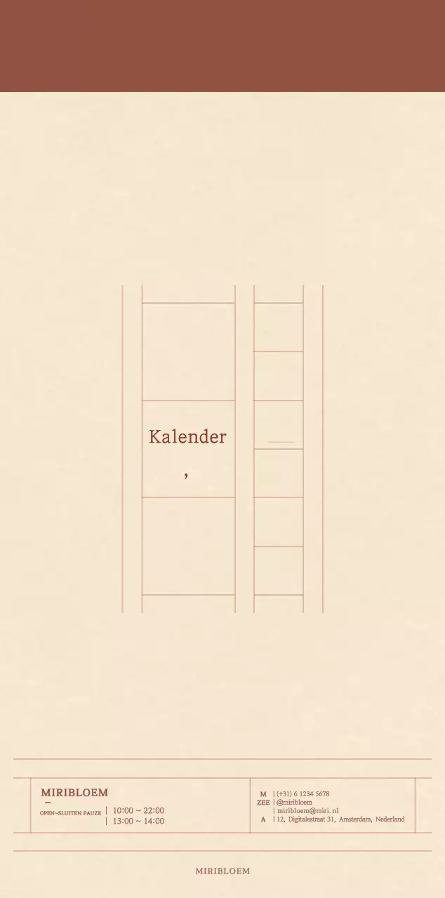 Een sentimentele bloemenkalender in lichtbruin en bruin wollen papierconcept