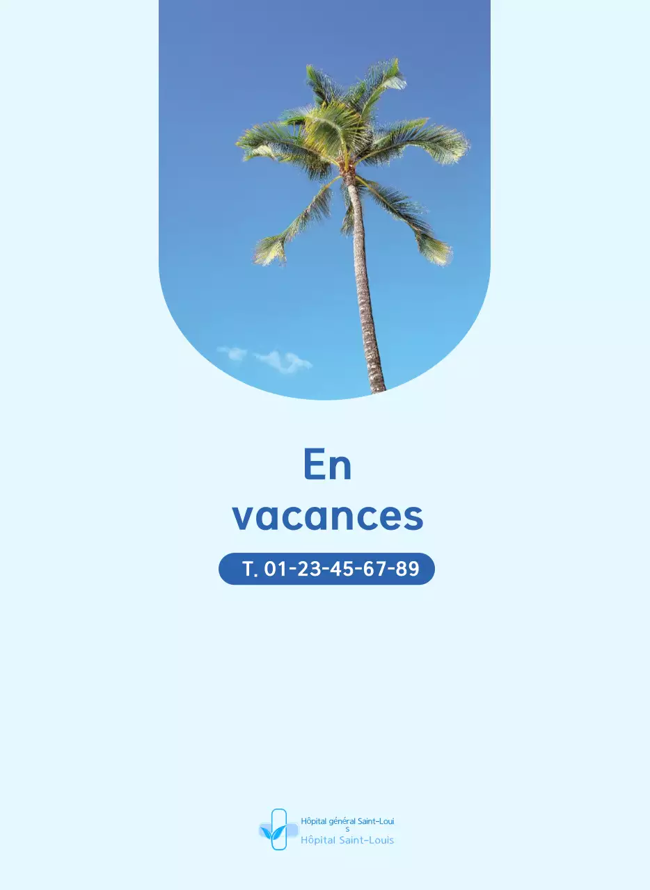 Calendrier hospitalier moderne bleu