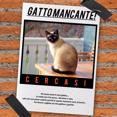 Pubblicità arancione retro per animali domestici