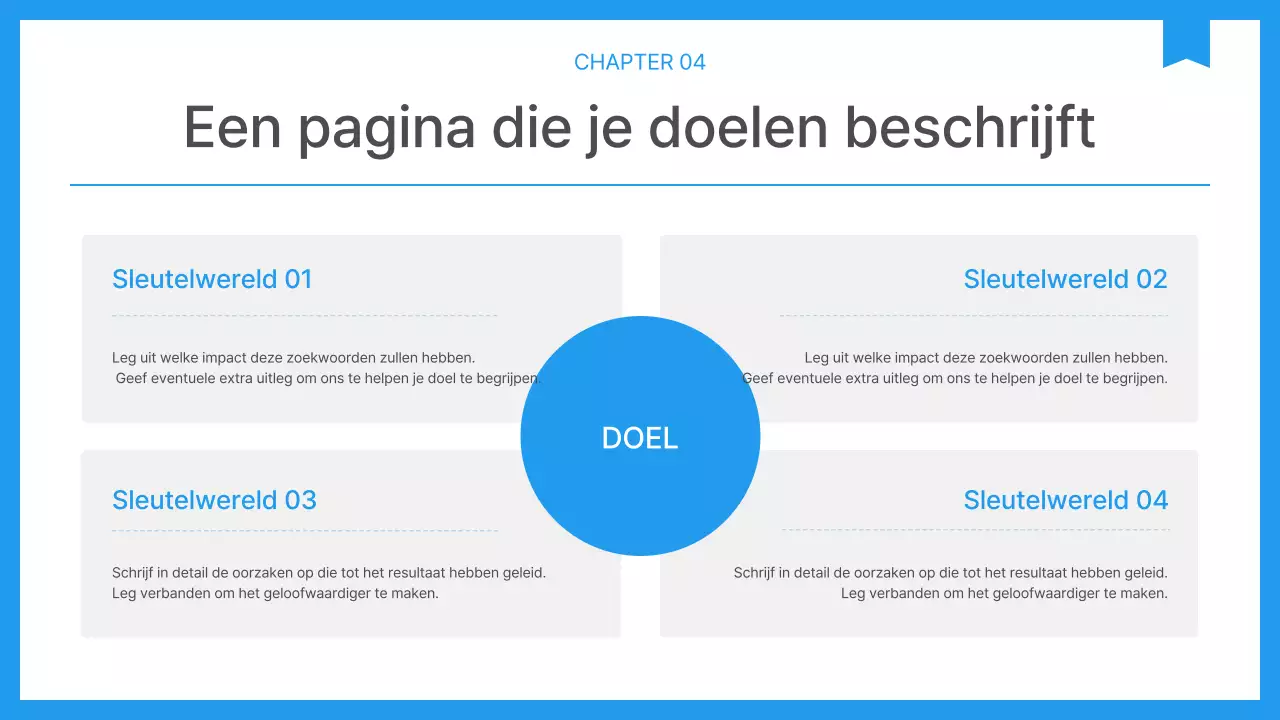 Eenvoudig bedrijfsrapport in blauw en wit