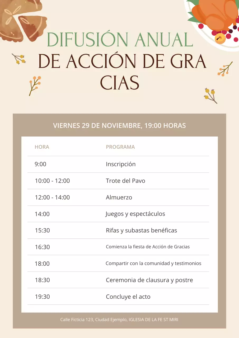 beige tradicional acción de gracias