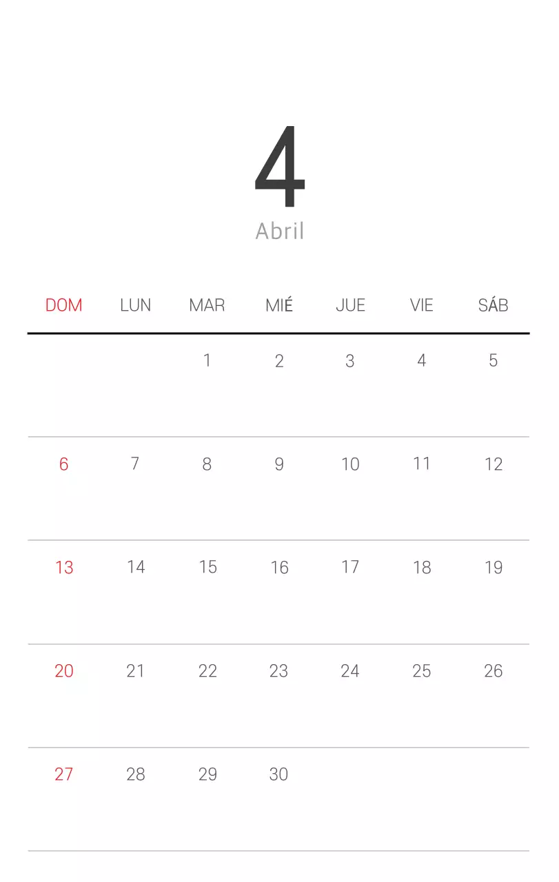 Calendario blanco de naturaleza botánica limpia