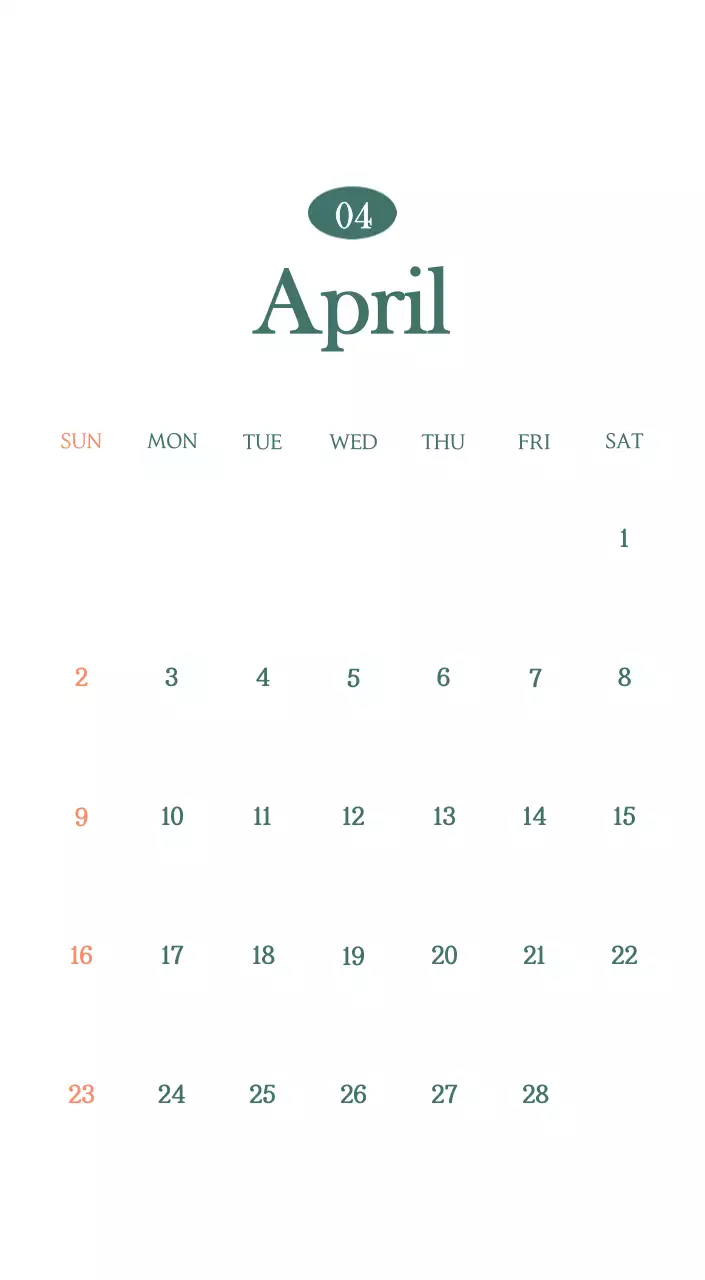 A modern cafe calendar with drink of the month recommendations