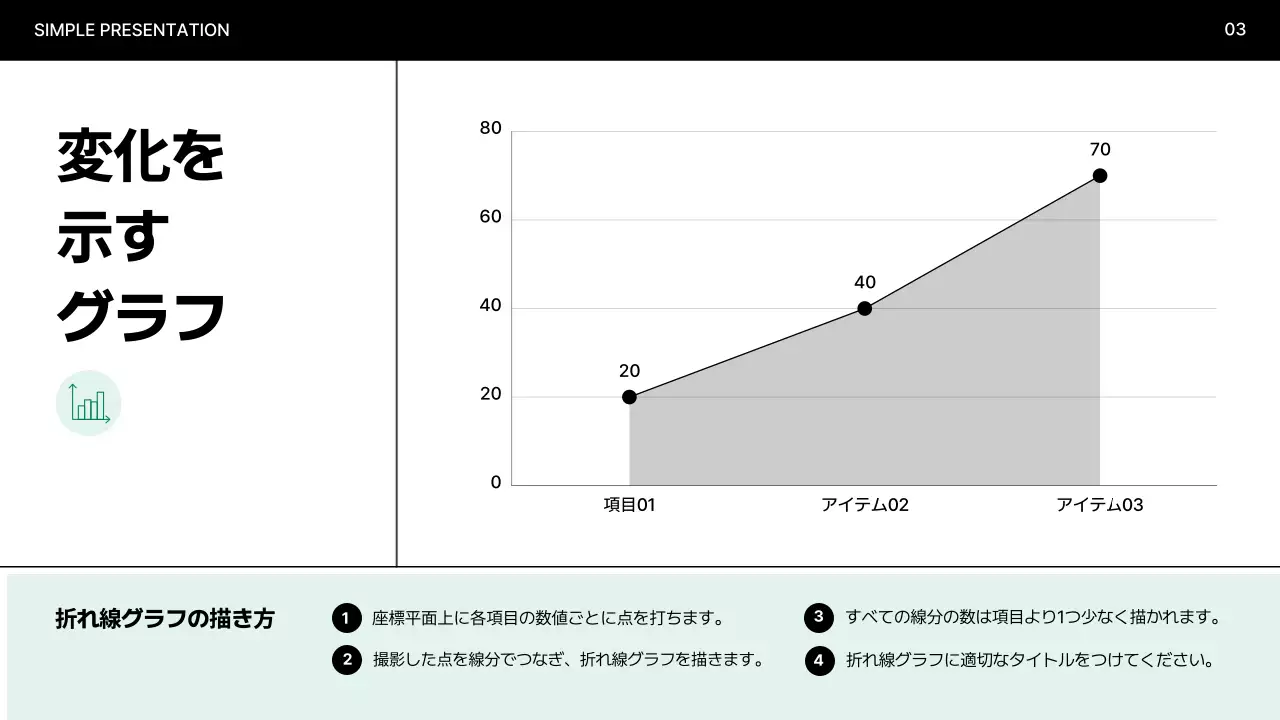 白黒 シンプル プラン プレゼンテーション