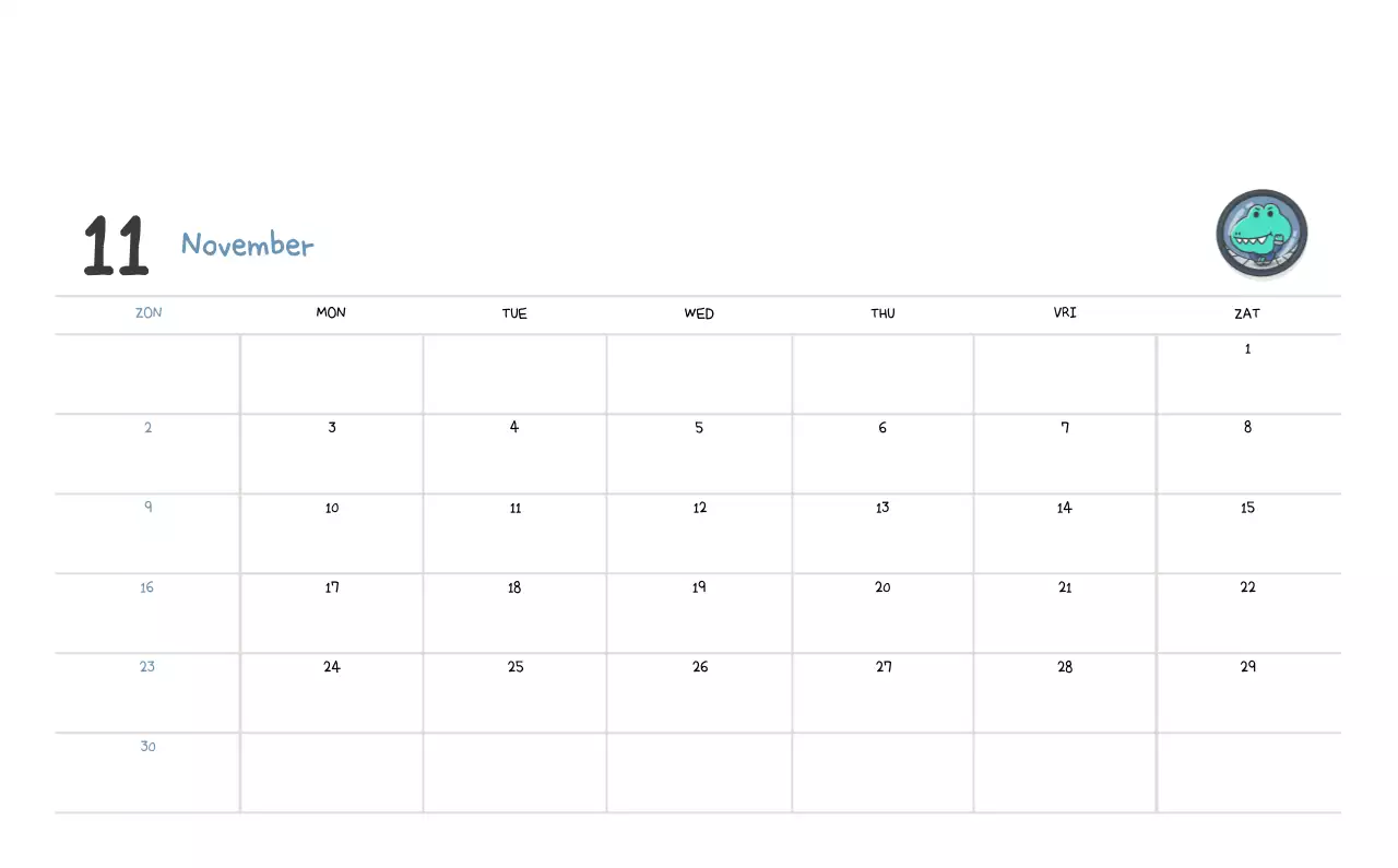Een kalender met een schattig Ago-illustratieconcept