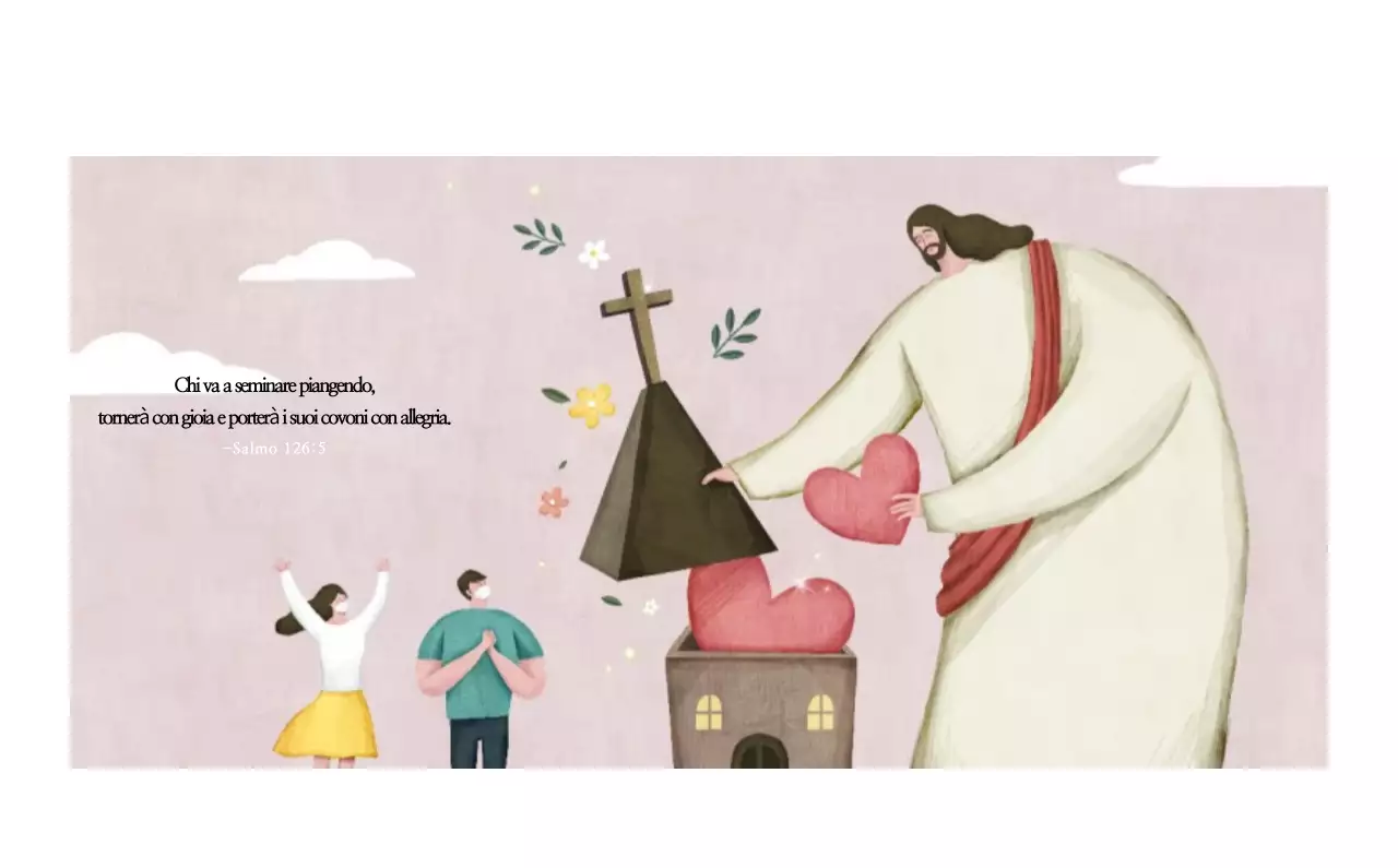 Chiesa illustrazione pulita pastello