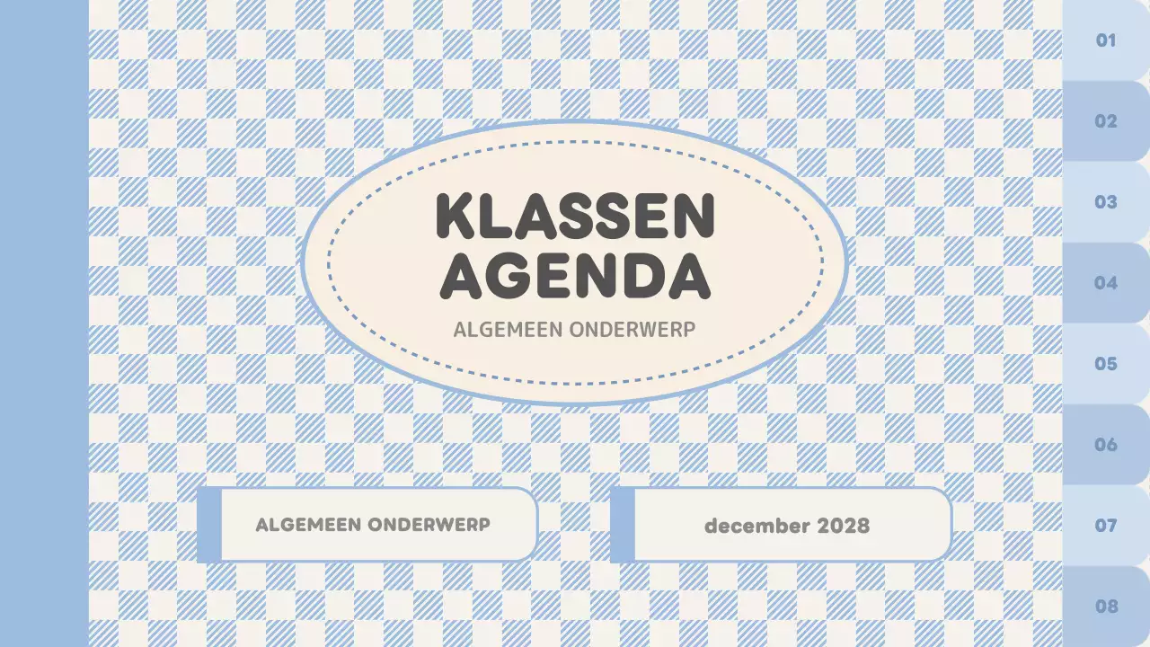 blauwe effen klassenplanner