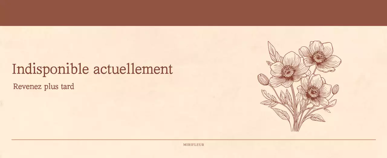 Calendrier sentimental de fleuriste en papier de laine marron clair et marron.