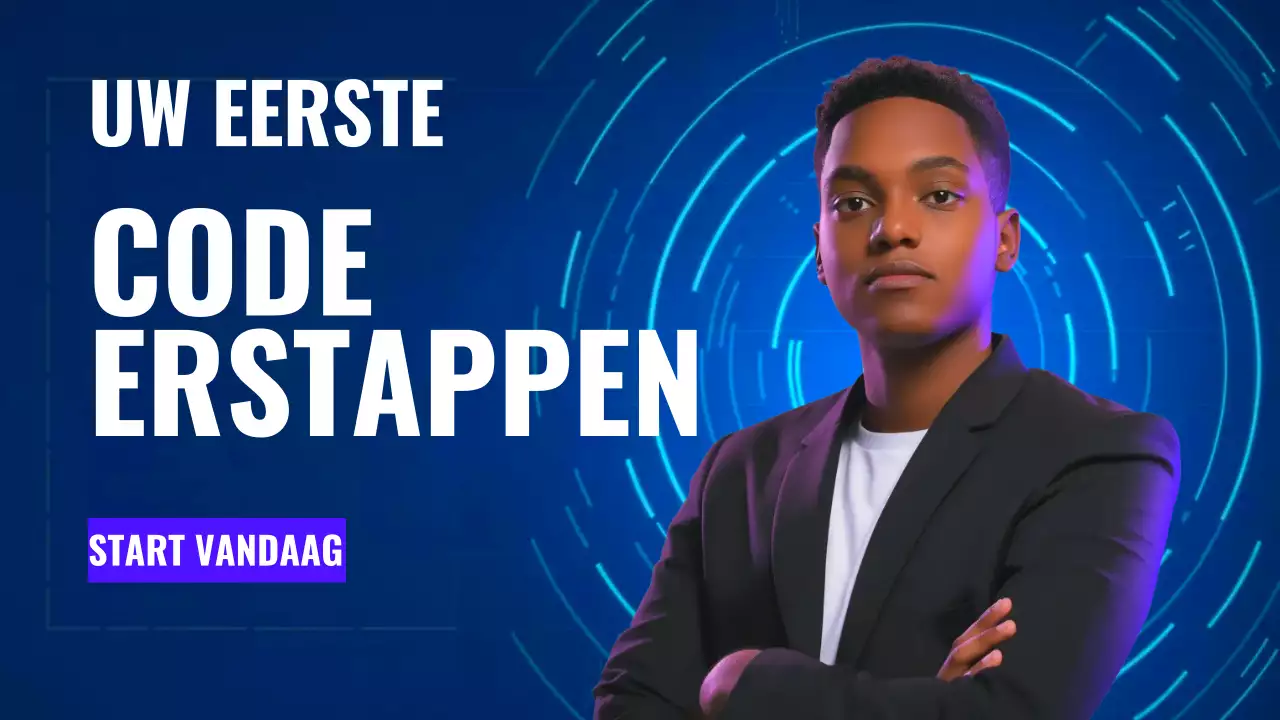 promotie cursus blauw modern coderen