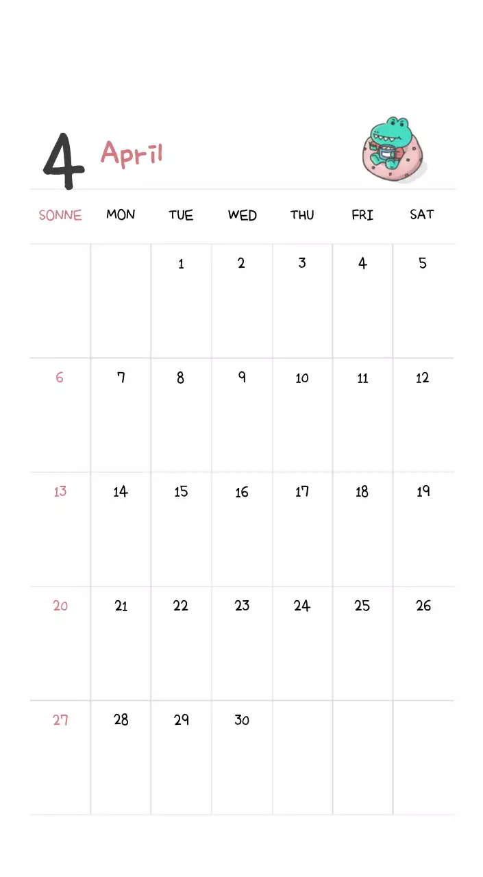 Ein Kalender mit einem niedlichen Ago-Illustrationskonzept