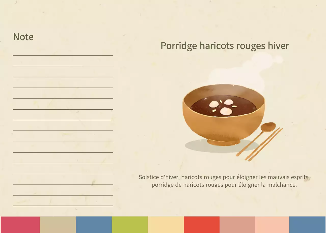 Calendrier de l'alimentation traditionnelle beige