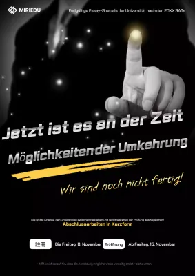 Anzeigen für schwarz und silber hervorgehobene Dissertationsvorträge