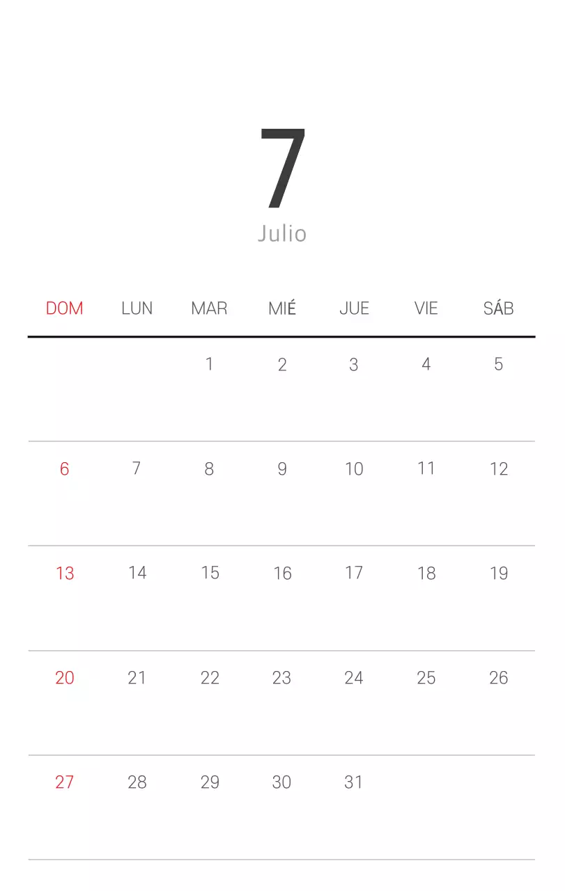 Calendario blanco de naturaleza botánica limpia