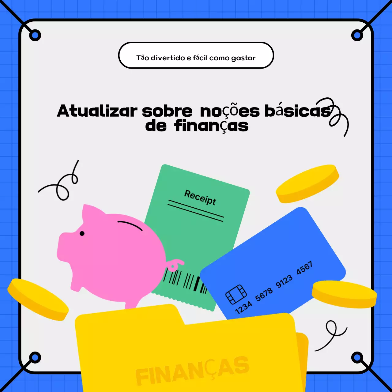 Educação financeira moderna azul