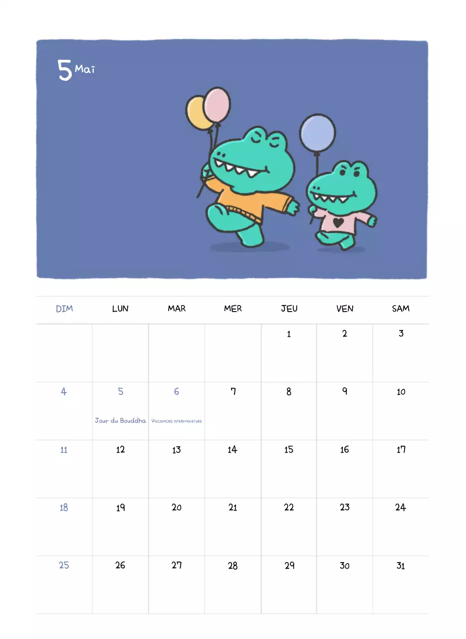 Un calendrier avec un concept d'illustration Ago mignon