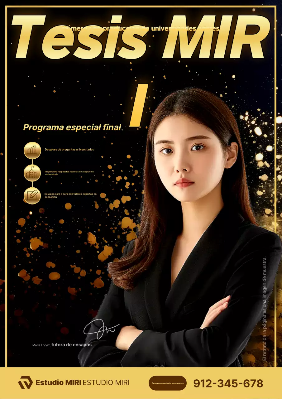 Anuncios de conferencias de tesis resaltados en negro y dorado