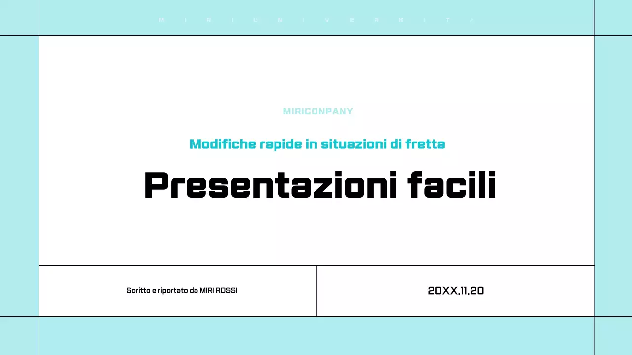 Presentazioni pulite e facili da modificare in bianco e azzurro