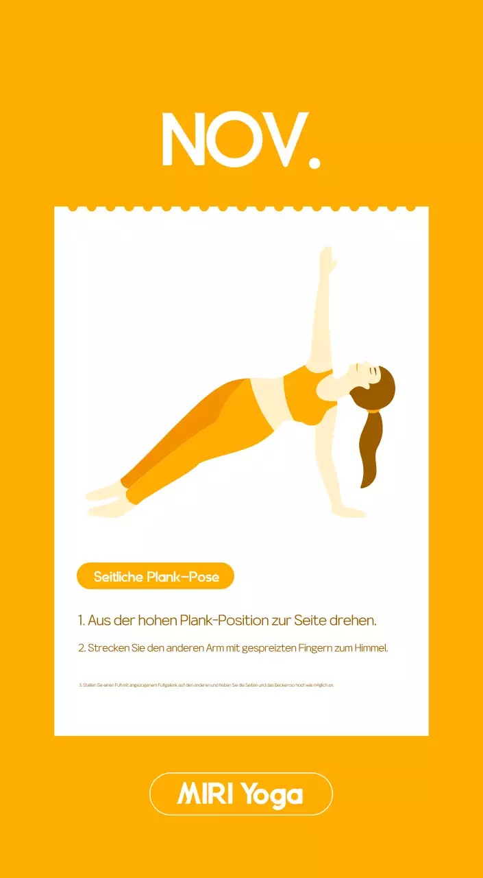 Orange Minimalistischer Yoga-Aktionskalender