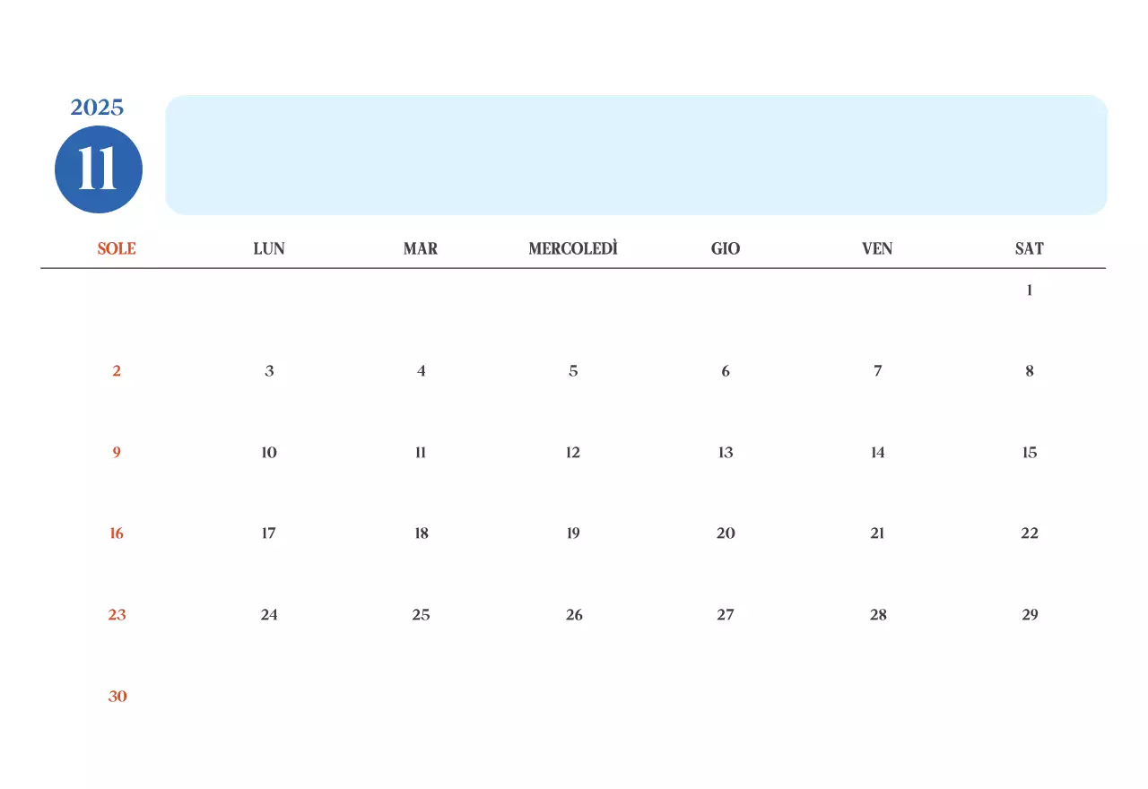 Calendario ospedaliero moderno blu