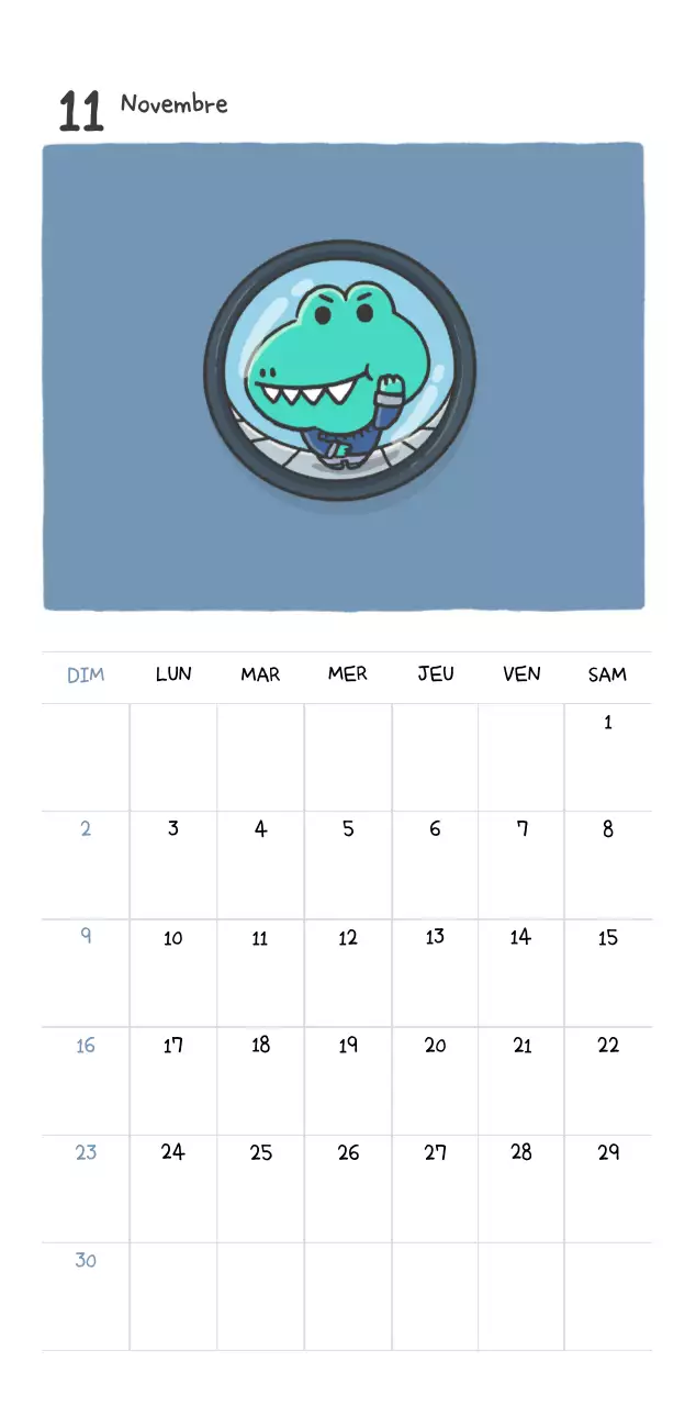 Un calendrier avec un concept d'illustration Ago mignon