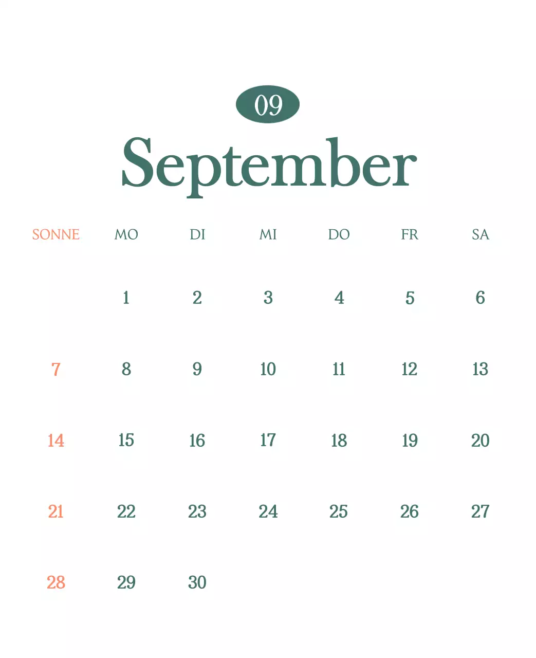 Ein moderner Café-Kalender mit Empfehlungen für das Getränk des Monats