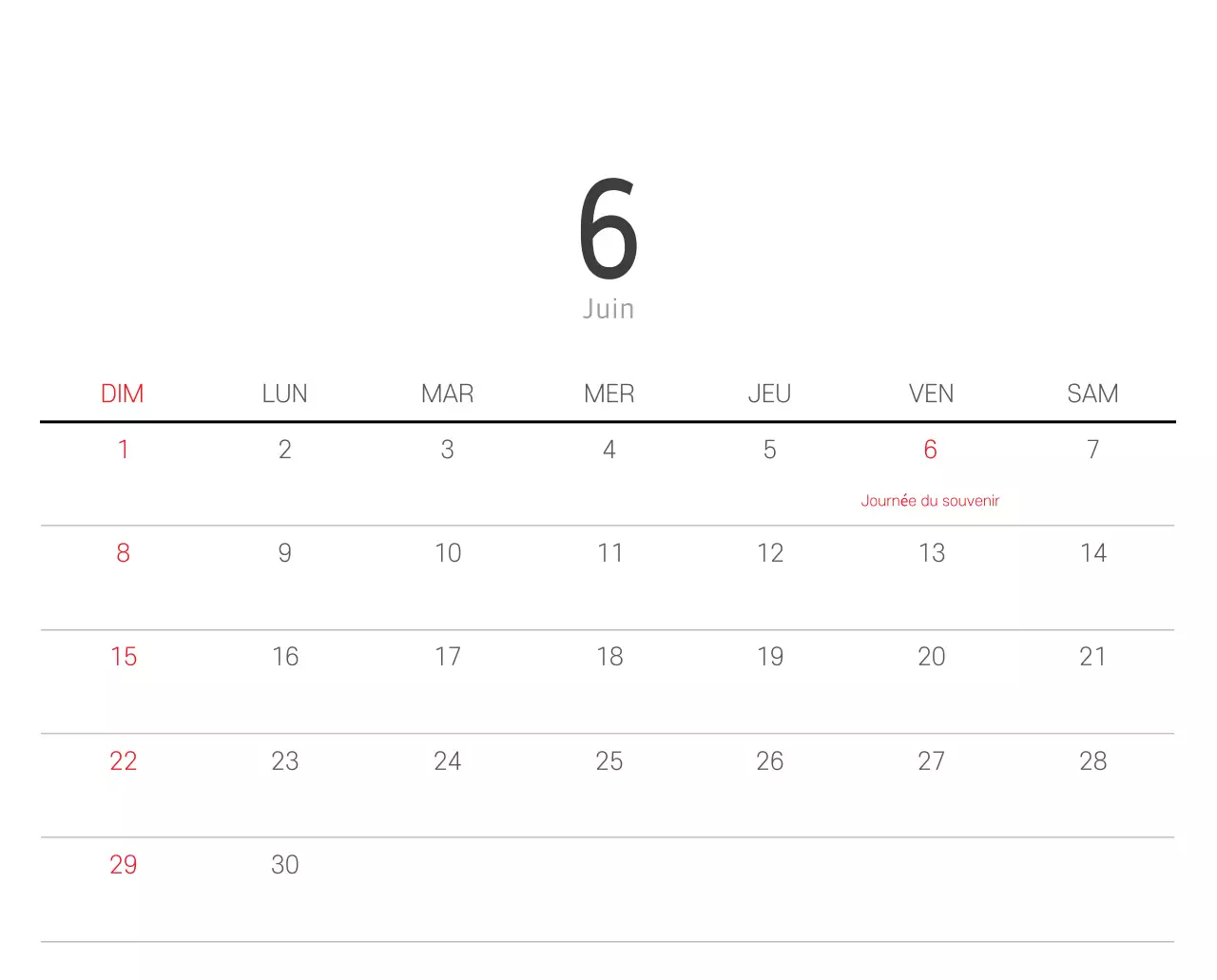 Calendrier botanique blanc et propre