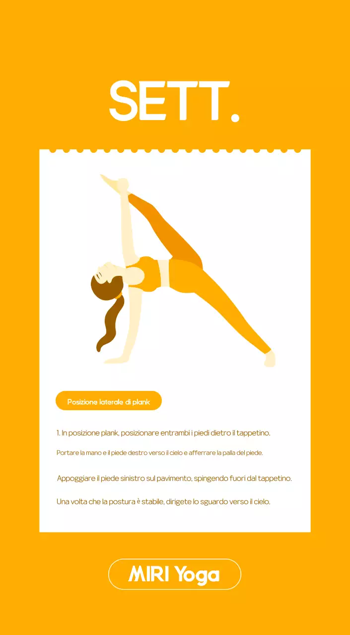 Calendario promozionale arancione dello yoga minimalista