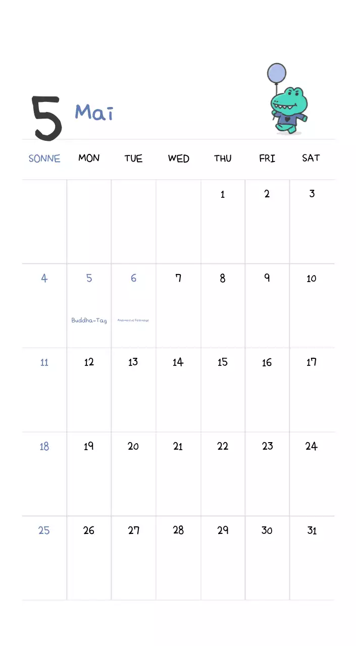 Ein Kalender mit einem niedlichen Ago-Illustrationskonzept