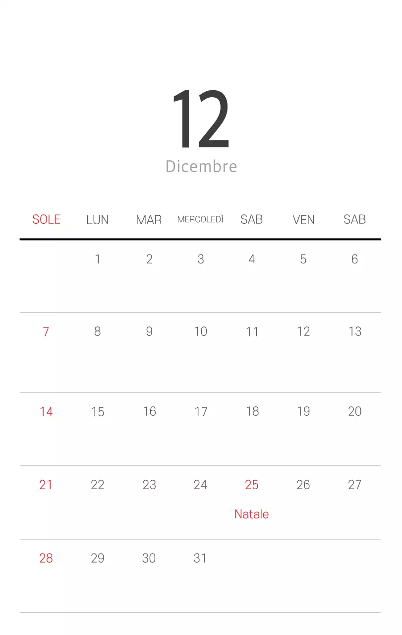 Calendario botanico naturale bianco e pulito