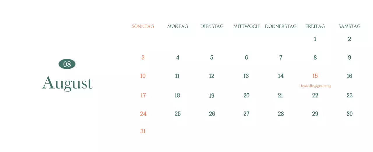 Ein moderner Café-Kalender mit Empfehlungen für das Getränk des Monats
