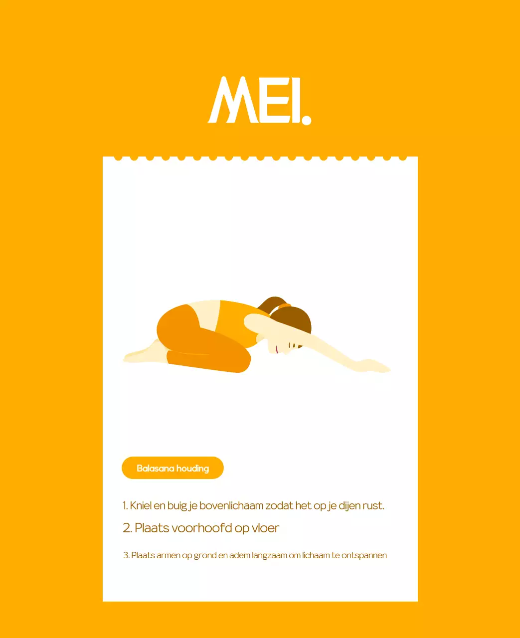 Oranje Minimalistische Yoga Promotiekalender