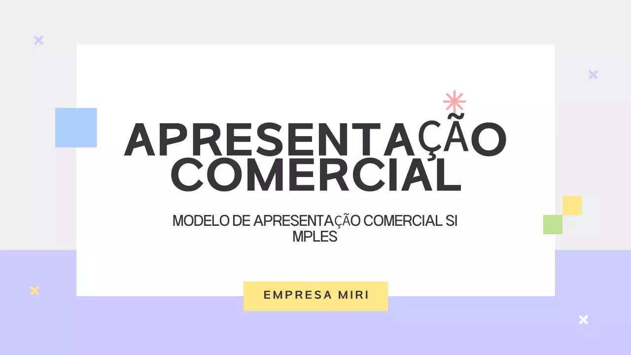 Prospeto com formas simples em roxo e cinzento