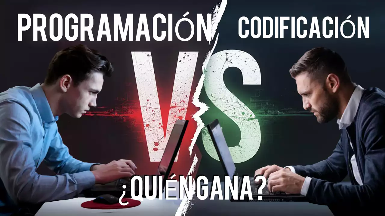 cartel rojo de debate sobre tecnología moderna