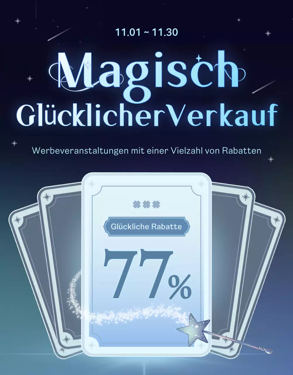 Werben Sie für ein Black and Blue Fantasy Coupon Event