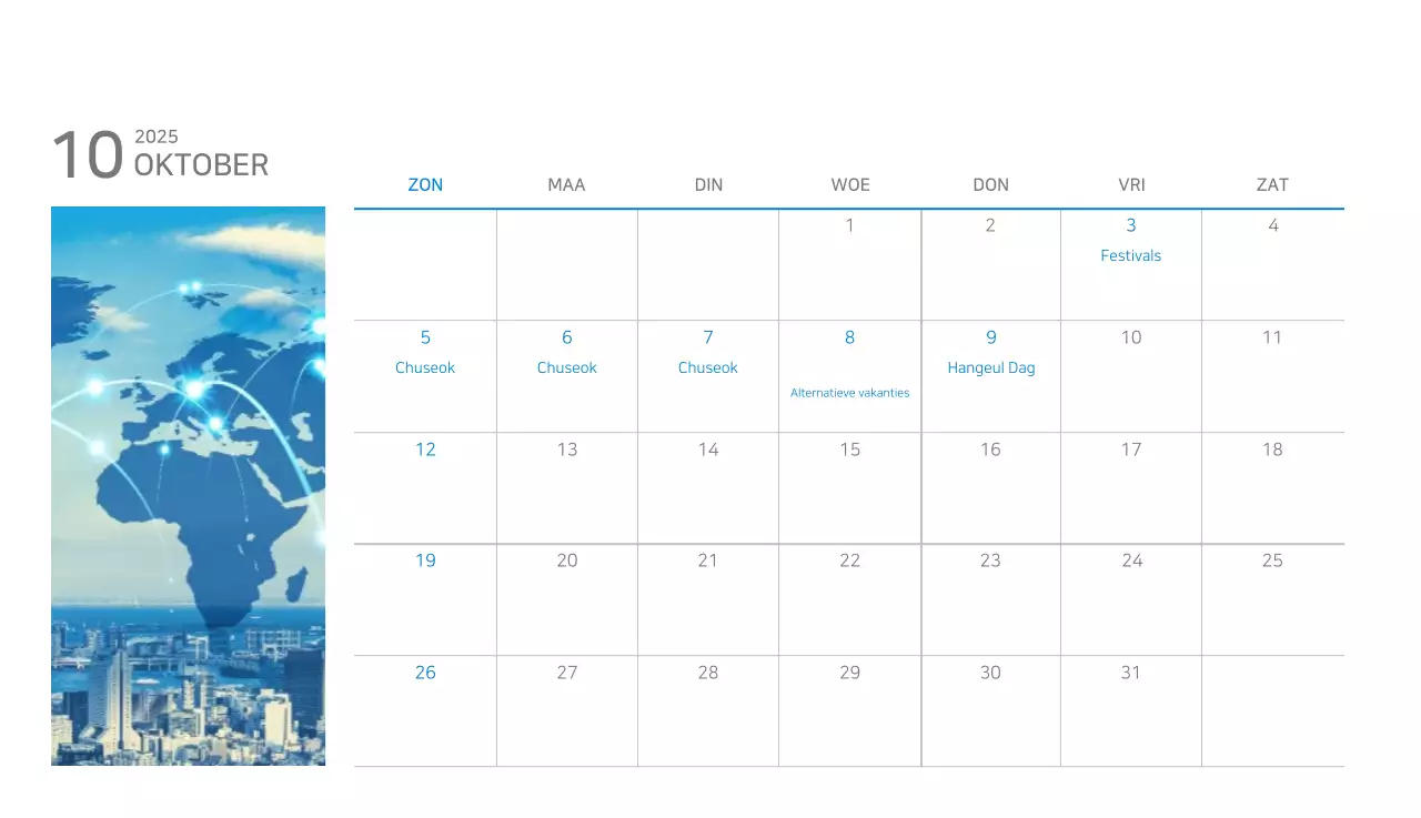 Blauwe Kalender Modern