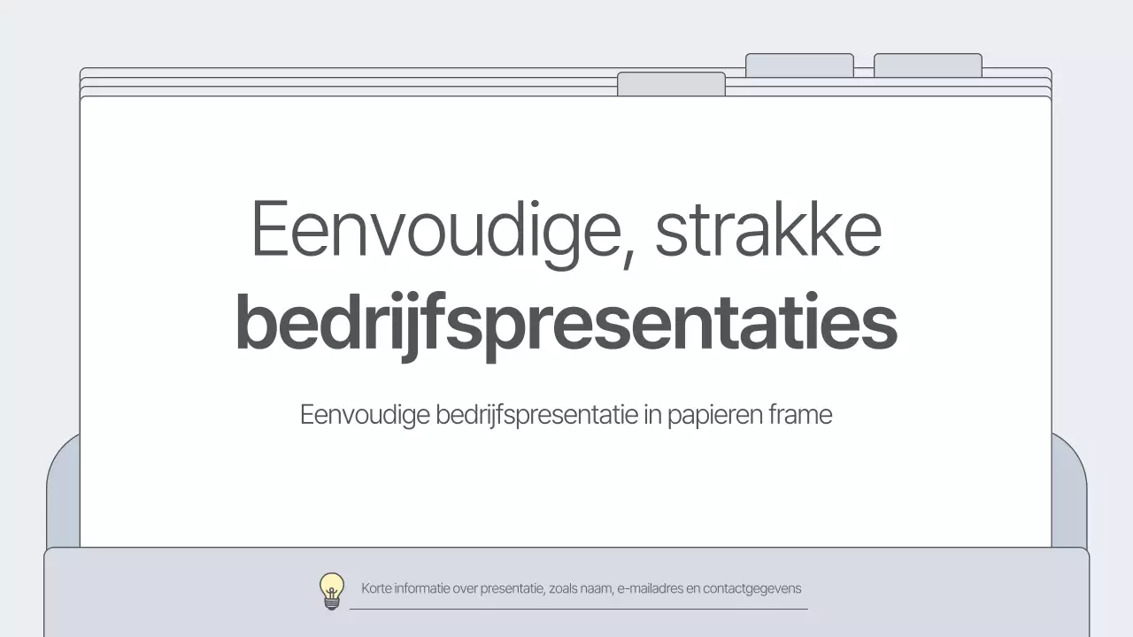 Een eenvoudig, grijs ondernemingsplan