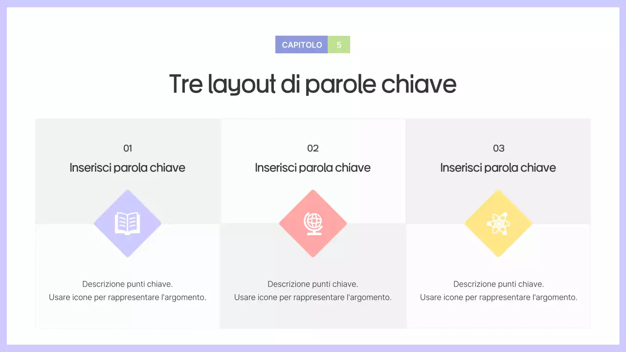 Prospetto con forme semplici in viola e grigio