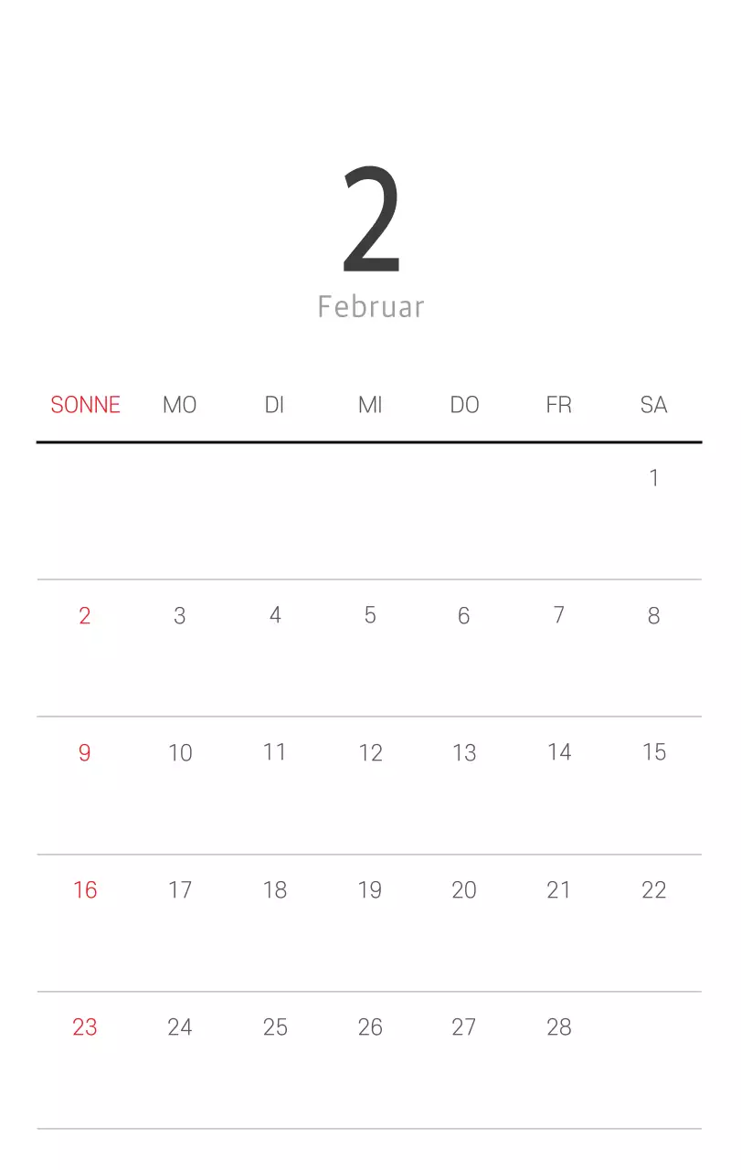 Weißer sauberer botanischer Naturkalender