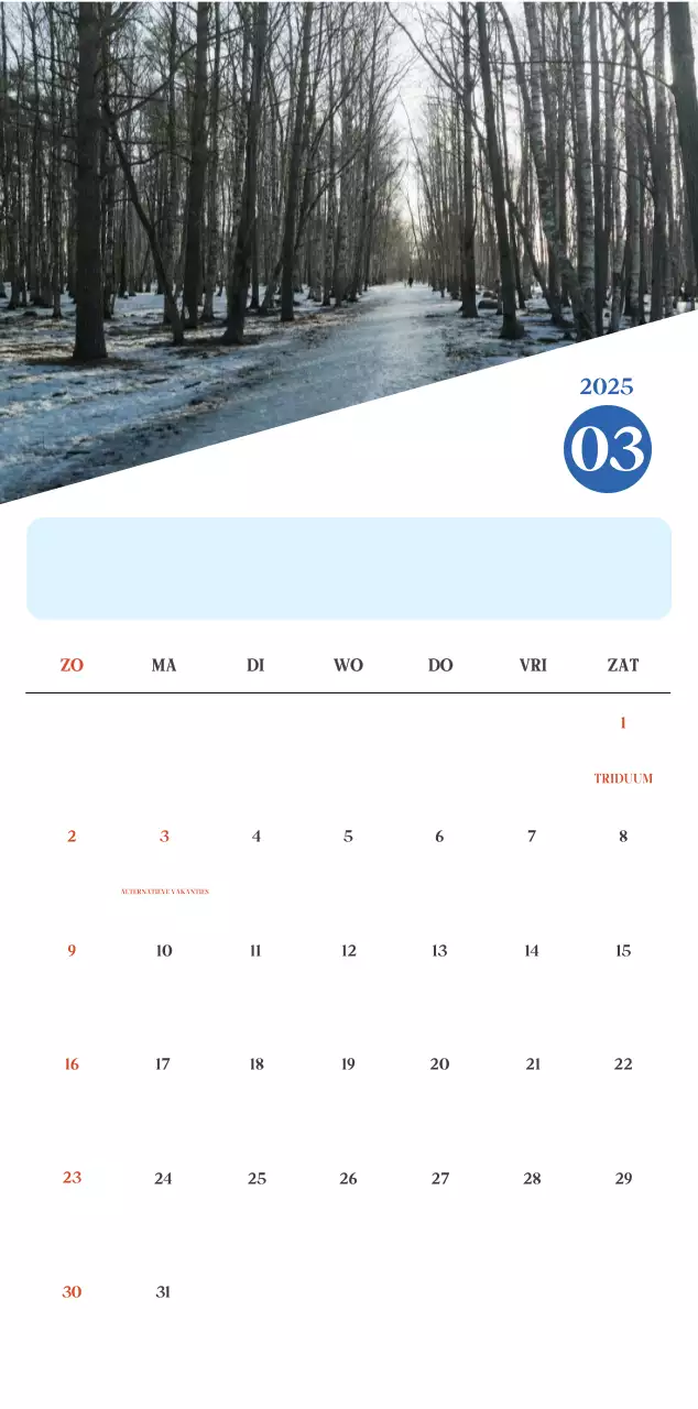 Blauwe moderne ziekenhuiskalender